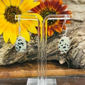 Dalmatian Jasper 925 Sterling Silver Earrings